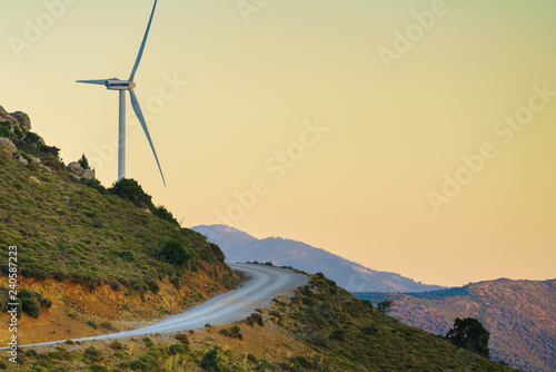 Windmill on Greek hills