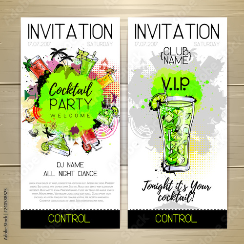 Cocktail party poster. Invitation design.