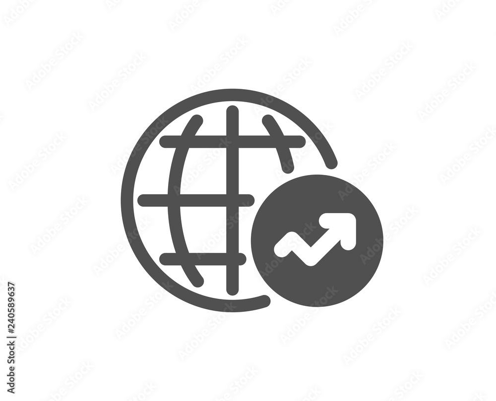 World Statistics icon. Report chart or Sales growth sign. Data Analysis graph symbol. Quality design element. Classic style icon. Vector World Statistics icon. Report chart or Sales growth sign. Data Analysis graph symbol. Quality design element. Classic style icon. Vector