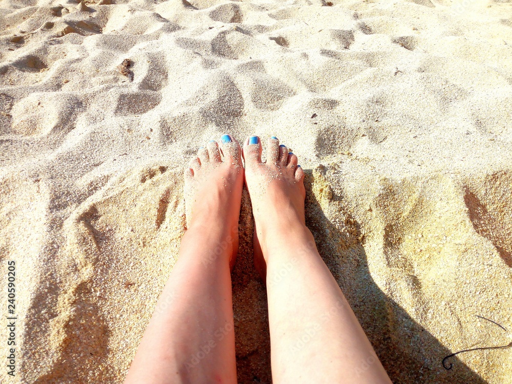 Urlaub am Meer - Füße im Sand