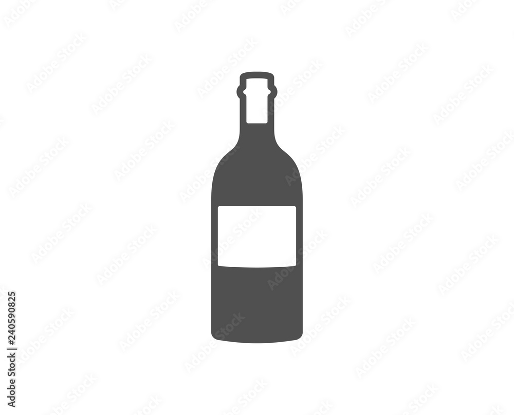 Wine bottle icon. Merlot or Cabernet Sauvignon sign. Quality design element. Classic style icon. Vector Wine bottle icon. Merlot or Cabernet Sauvignon sign. Quality design element. Classic style icon. Vector