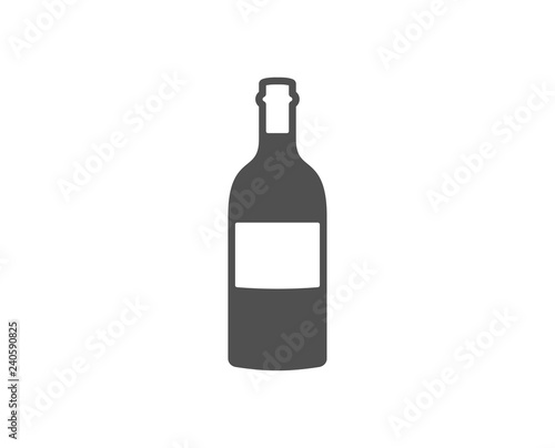 Wine bottle icon. Merlot or Cabernet Sauvignon sign. Quality design element. Classic style icon. Vector