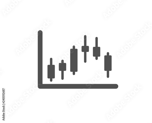 Candlestick chart icon. Financial graph sign. Stock exchange symbol. Business investment. Quality design element. Classic style icon. Vector