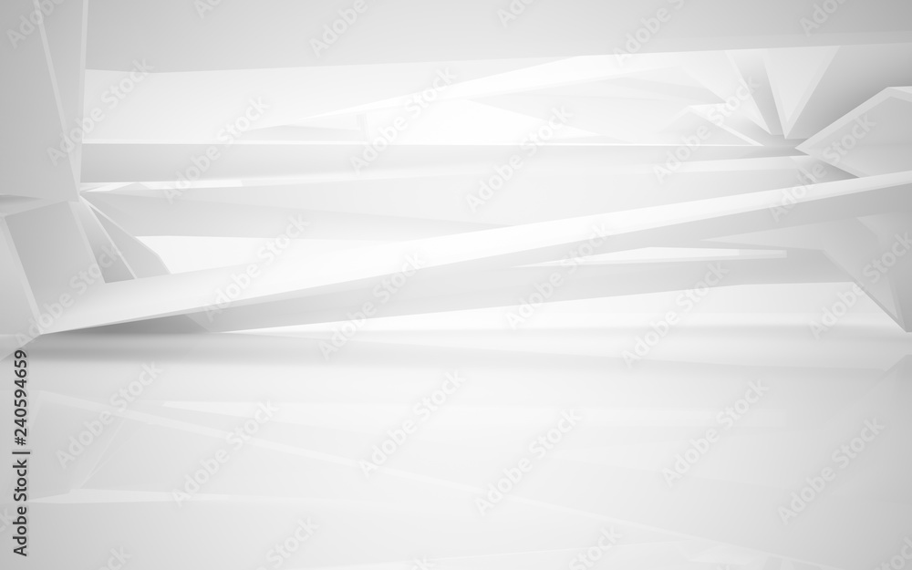 Abstract white interior of the future. 3D illustration and rendering Abstract white interior of the future. 3D illustration and rendering