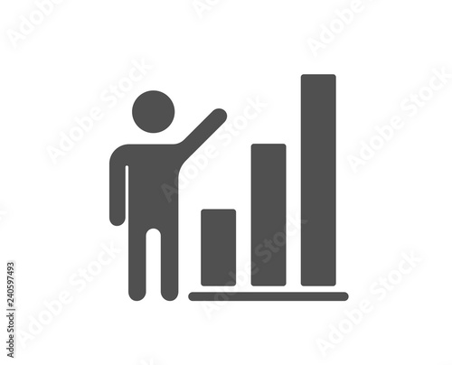 Graph icon. Column chart sign. Growth diagram symbol. Quality design element. Classic style icon. Vector