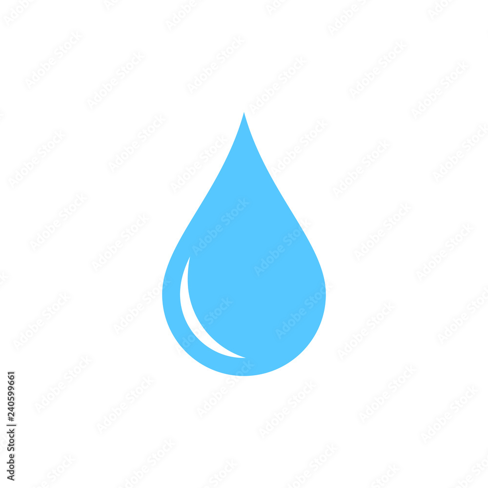 Water drop icon. Isolated sign on white background. Symbol in flat design. Vector illustration Water drop icon. Isolated sign on white background. Symbol in flat design. Vector illustration