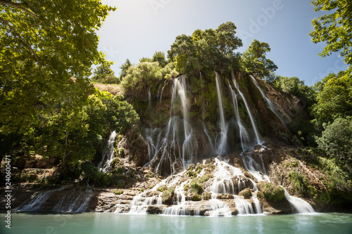 Waterfall, Rock, Landscape and nature around Khorramabad County, western Iran. One stop during a roadtrip in Iran. Hiking tours in the mountains and waterfalls. Bisheh, Lorestan Province. photo