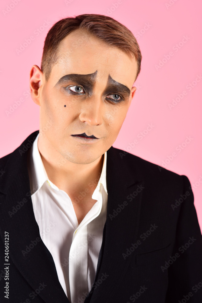 Actor Man With Mime Makeup