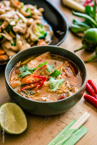 Delicious Asian food, for deliver at home, dinner with family and friends