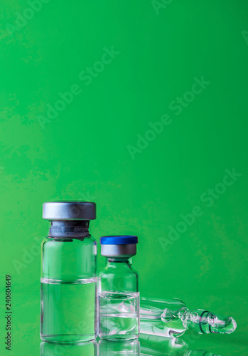 Medicine in vials , ready for vaccine injection photo