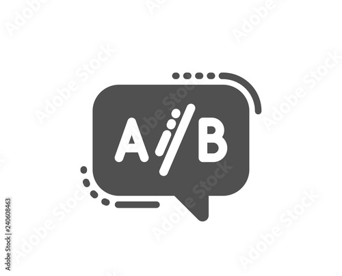 Ab testing icon. Ui test chat bubble sign. Quality design element. Classic style icon. Vector