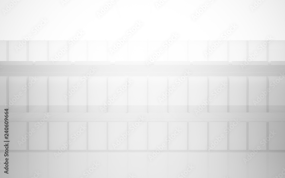 Abstract white interior multilevel public space with window. 3D illustration and rendering. Abstract white interior multilevel public space with window. 3D illustration and rendering.