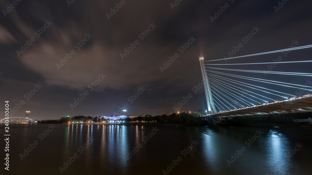 Fototapeta premium Alamillo bridge over Guadalquivir river in Seville from Santiago Calatrava Architect