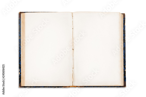 Old open book with blank pa...