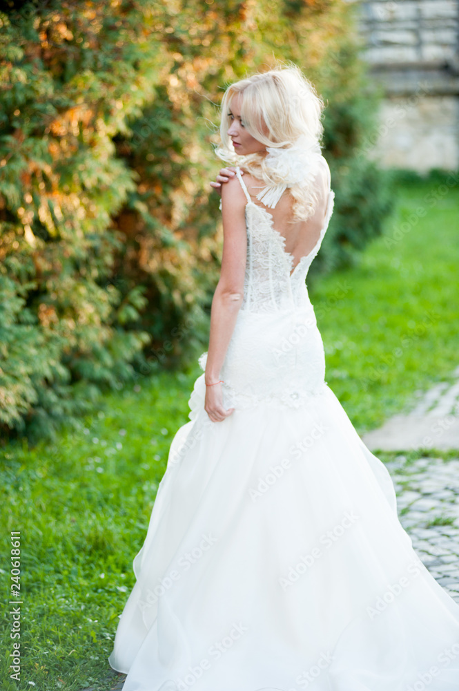 Sensual portrait of beautiful bride