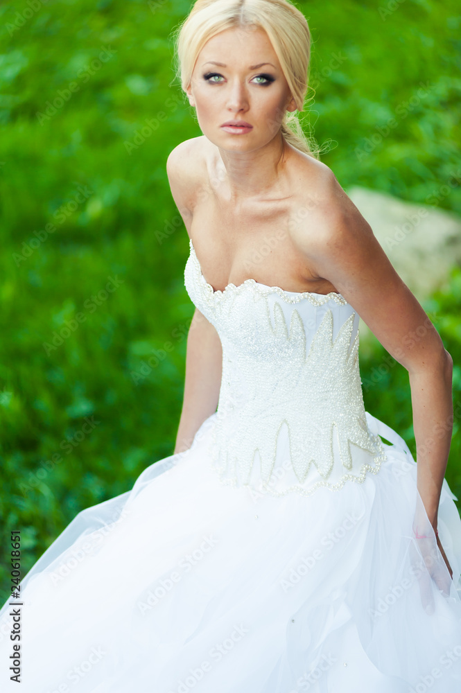 Sensual portrait of beautiful bride