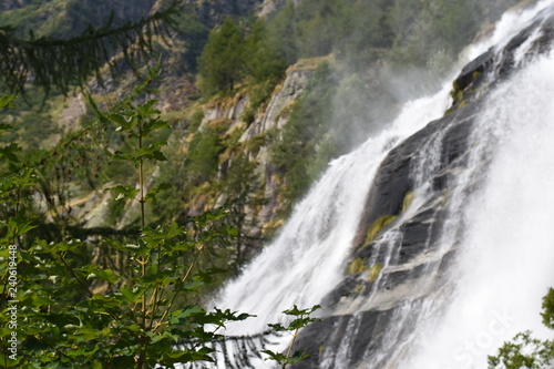 The impetus and the power of water at Toce waterfalls in the Italian Alps