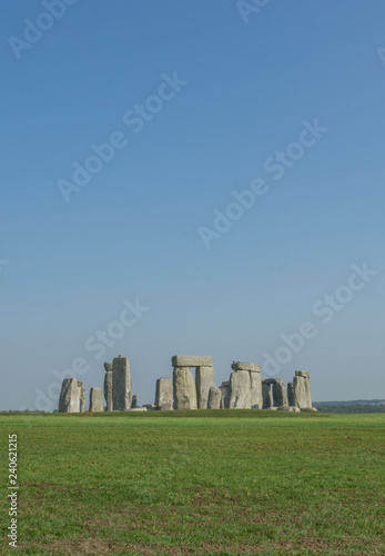 stonehenge in england on a clear blue sky day