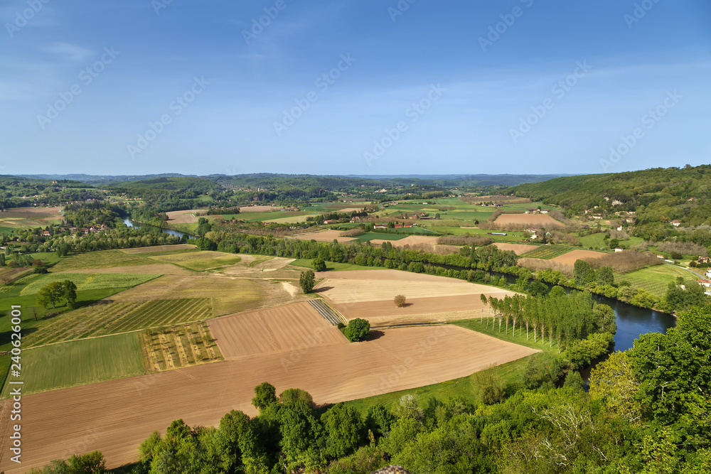 Valley of Dordogne river, France