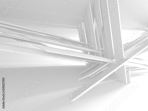 White Architecture Construction Modern Interior Background