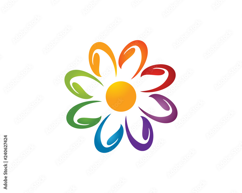 Fototapeta premium Flower rainbow leaf