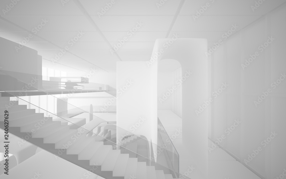 White smooth abstract architectural background. 3D illustration and rendering White smooth abstract architectural background. 3D illustration and rendering
