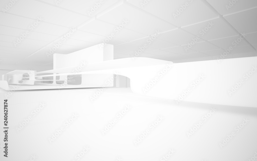 White smooth abstract architectural background. 3D illustration and rendering White smooth abstract architectural background. 3D illustration and rendering