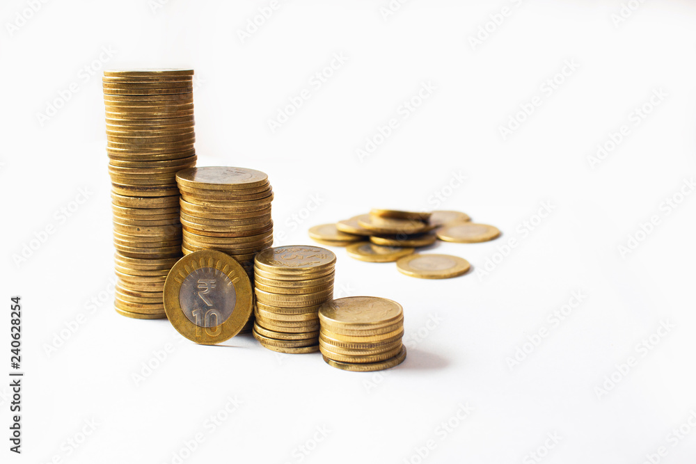 Stack of indian currency coins Stack of indian currency coins