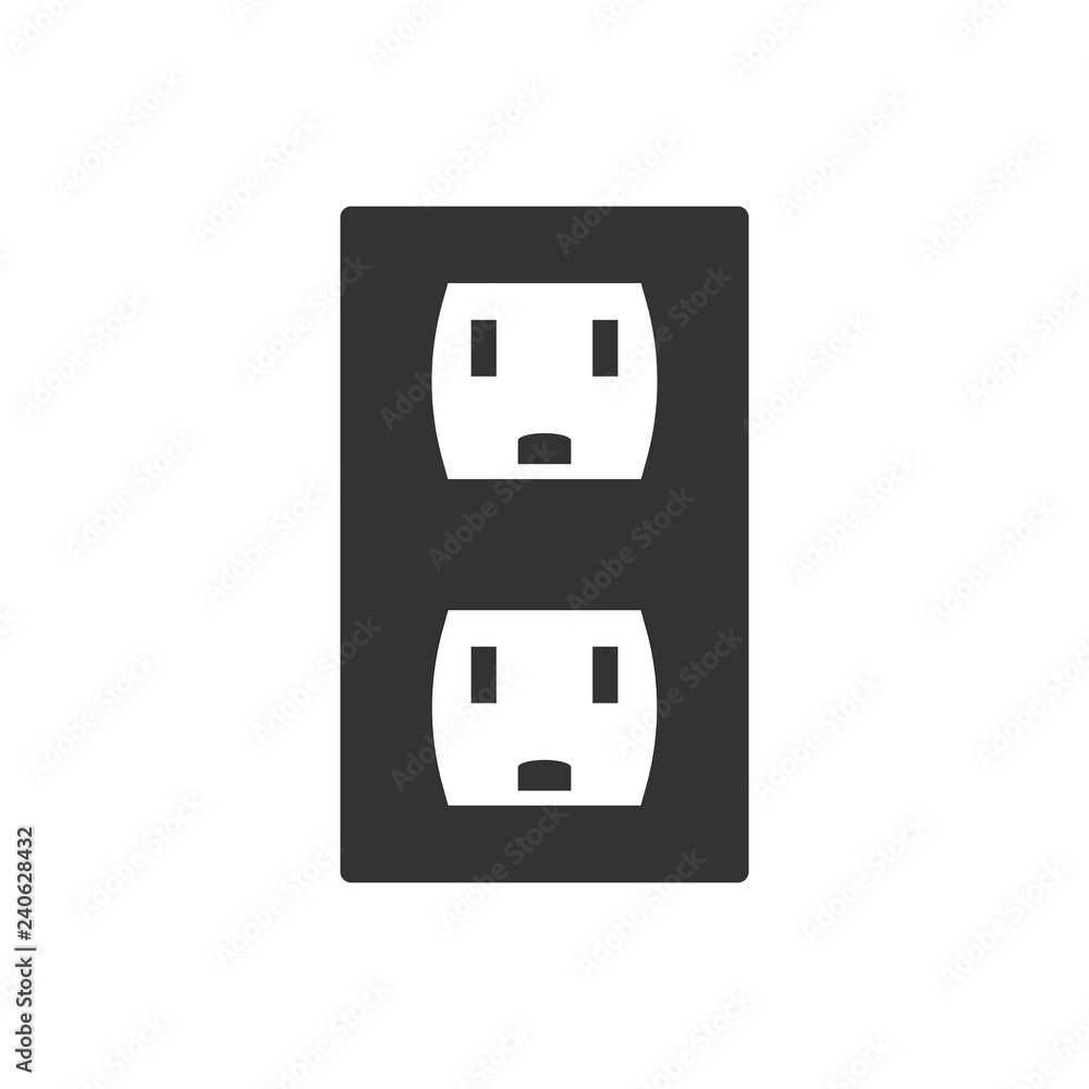 Power electrical socket icon. Vector illustration, flat design. Power electrical socket icon. Vector illustration, flat design.