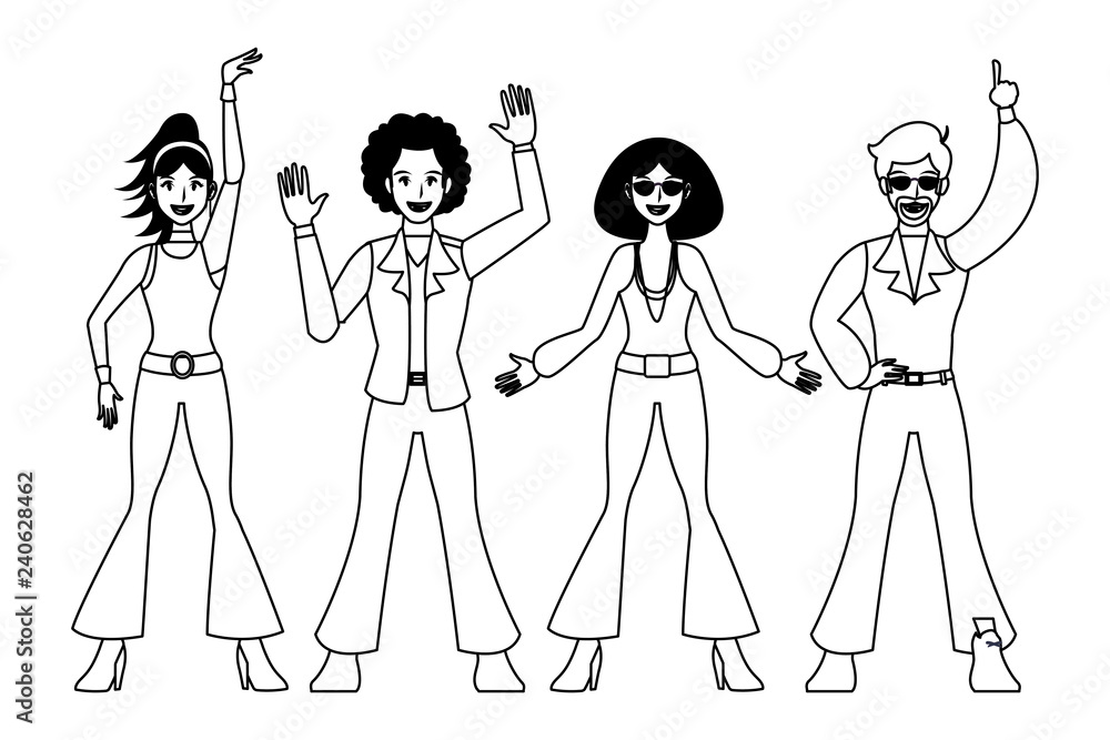 Disco people cartoon Disco people cartoon