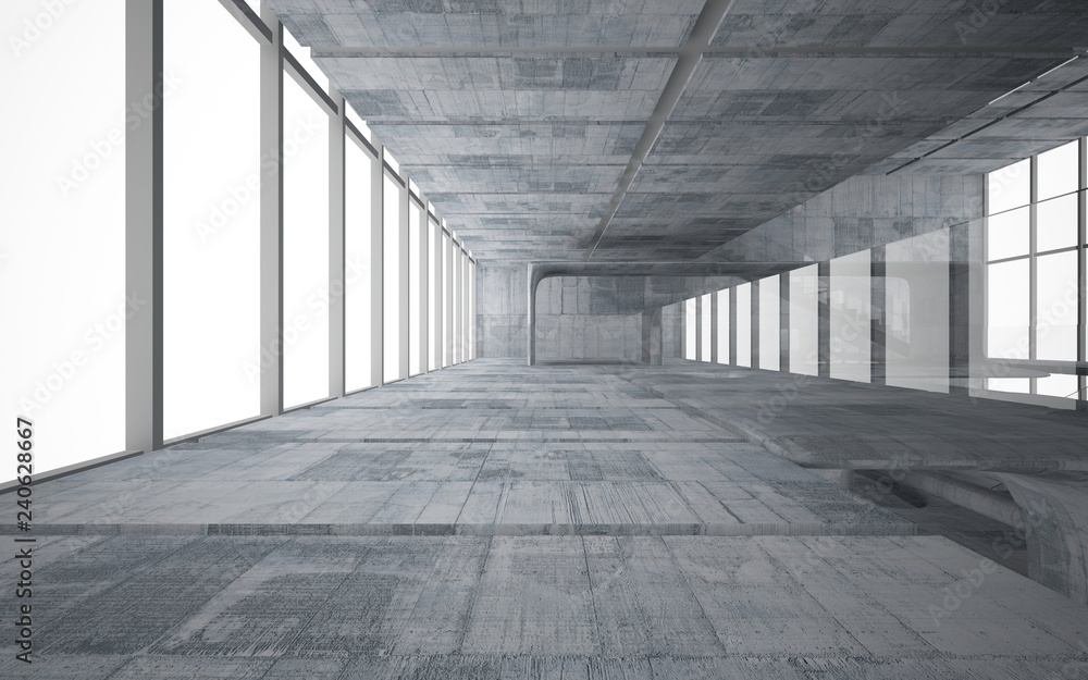 Empty dark abstract concrete smooth interior . Architectural background. 3D illustration and rendering Empty dark abstract concrete smooth interior . Architectural background. 3D illustration and rendering
