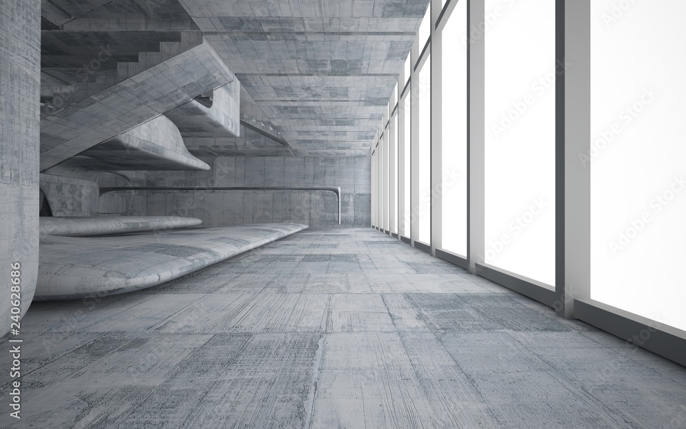 Empty dark abstract concrete smooth interior . Architectural background. 3D illustration and rendering Empty dark abstract concrete smooth interior . Architectural background. 3D illustration and rendering