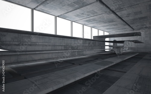 Empty dark abstract concrete smooth interior . Architectural background. 3D illustration and rendering