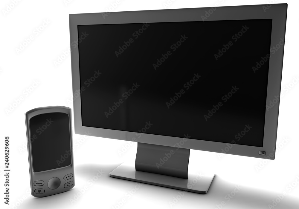 A bundle of telco services isolated on white A bundle of telco services isolated on white
