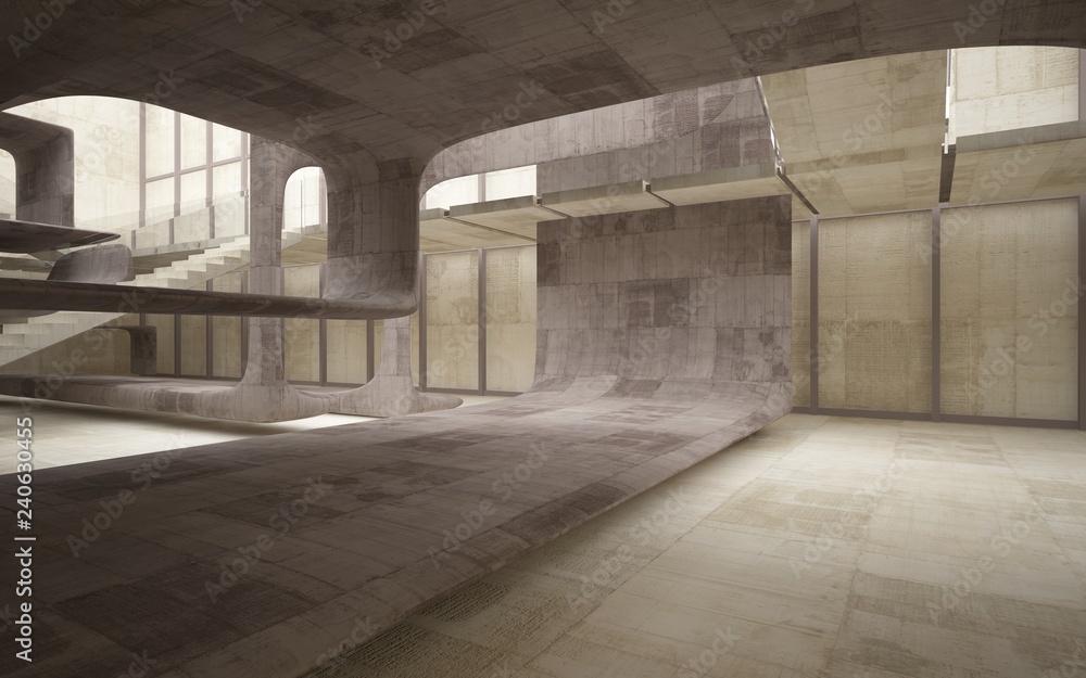 Empty dark abstract concrete smooth interior . Architectural background. 3D illustration and rendering Empty dark abstract concrete smooth interior . Architectural background. 3D illustration and rendering