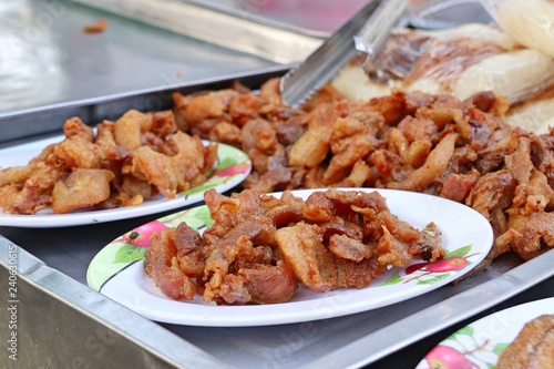 Fried pork at street food