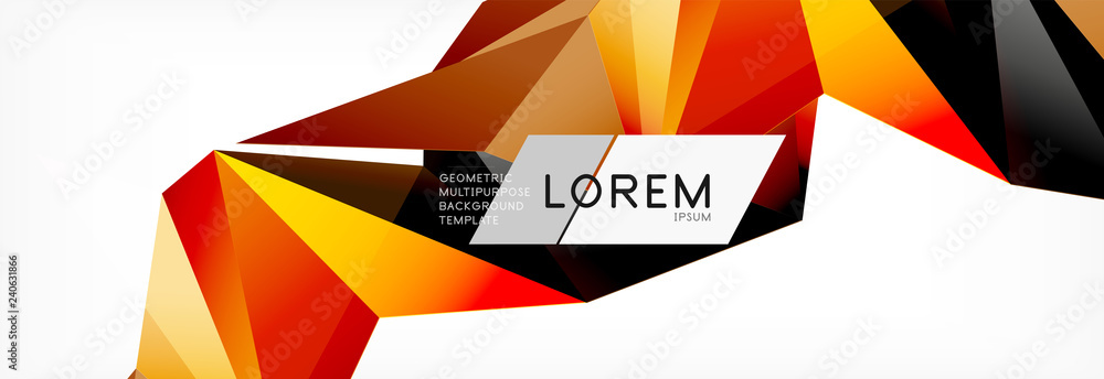 Triangle 3d polygonal art style. Future geometric design. Vector geometry futuristic illustration Triangle 3d polygonal art style. Future geometric design. Vector geometry futuristic illustration