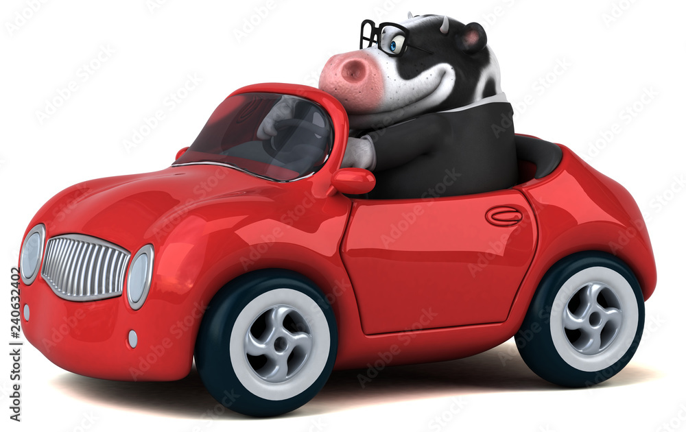 Fun cow - 3D Illustration Fun cow - 3D Illustration