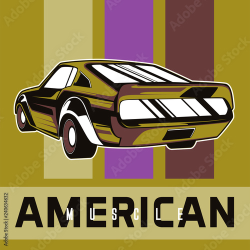 Retro car service sign. Vector illustration. - Vector 