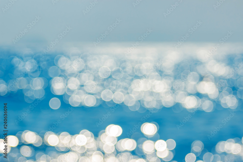 Obraz premium Blur tropical sea water bokeh. Abstract sea water bokeh