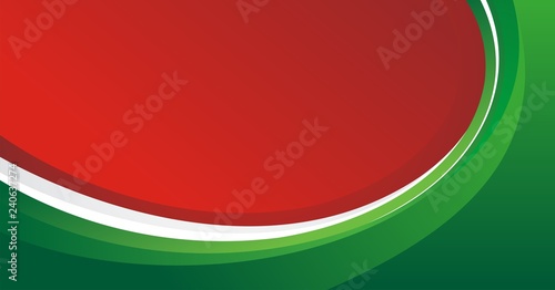 Red, Green and White abstract wavy background with blank space 