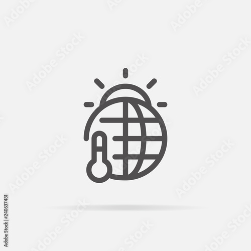 Global warming icon in line style.