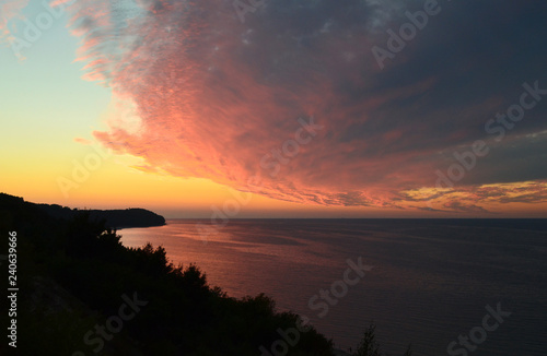 Sunset cliff baltic sea
