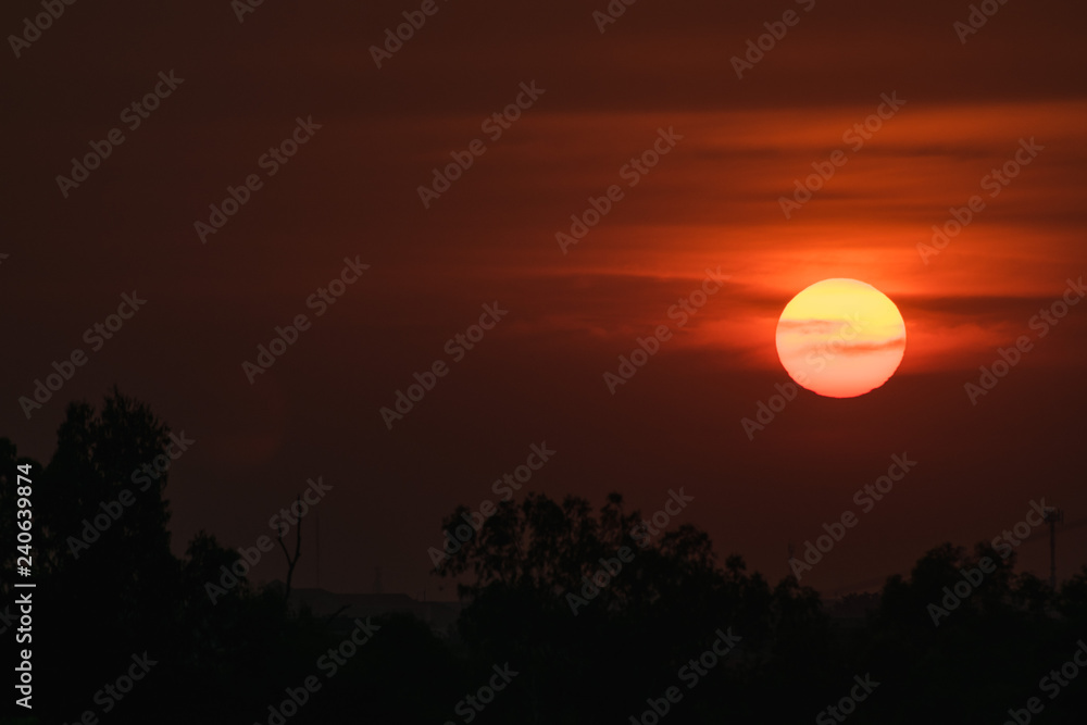Sunset in winter season in Thailand. Sunset in winter season in Thailand.