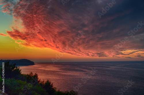 Sunset cliff baltic sea