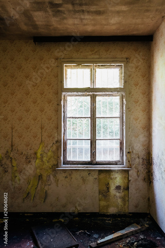 abandoned old house with window