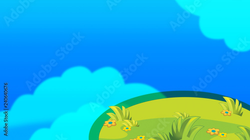 cartoon summer background with space for text - illustration for children