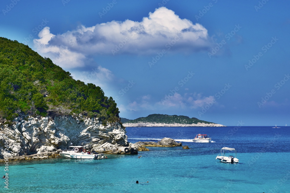 Naklejka premium Greece,island Antipaxos-view from the Vrika beach