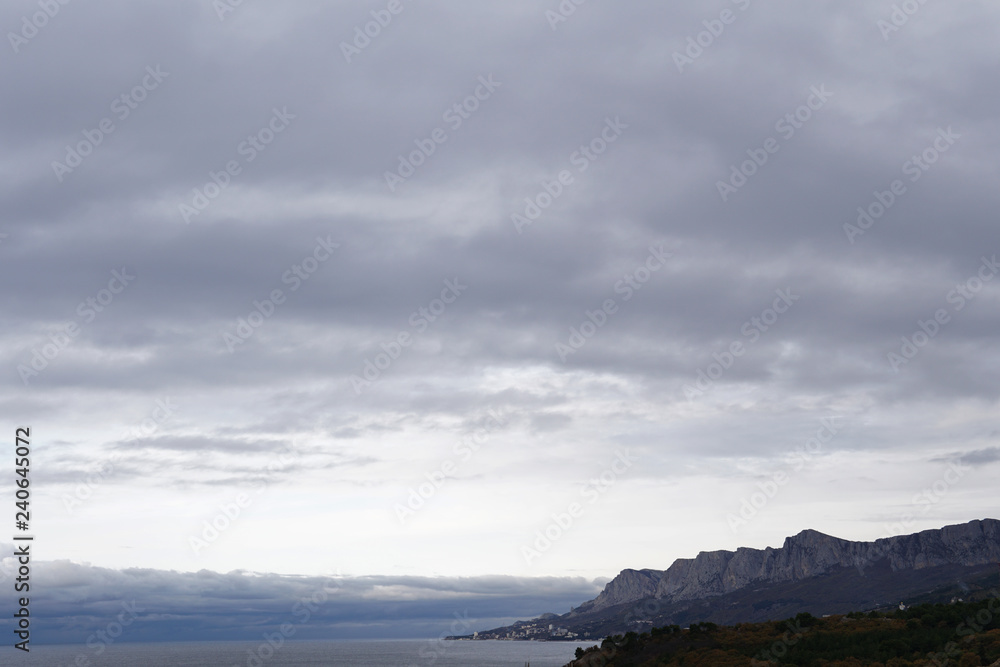 sky with clouds sea nature landscape Mountain