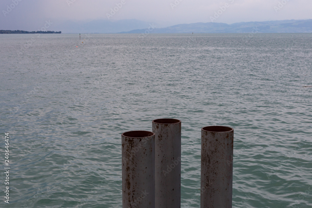 stormy weather at lake constance